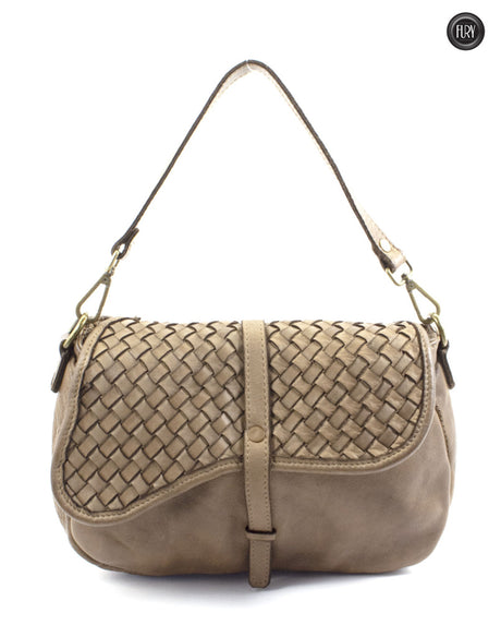 Borsa Livia in pelle intrecciata