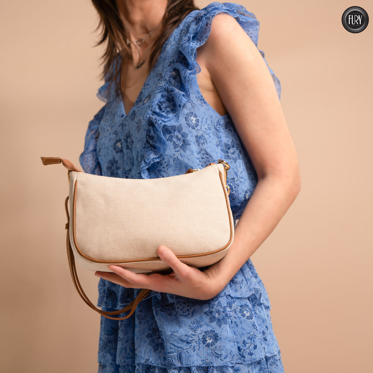 Borsetta Grace in pelle e canvas