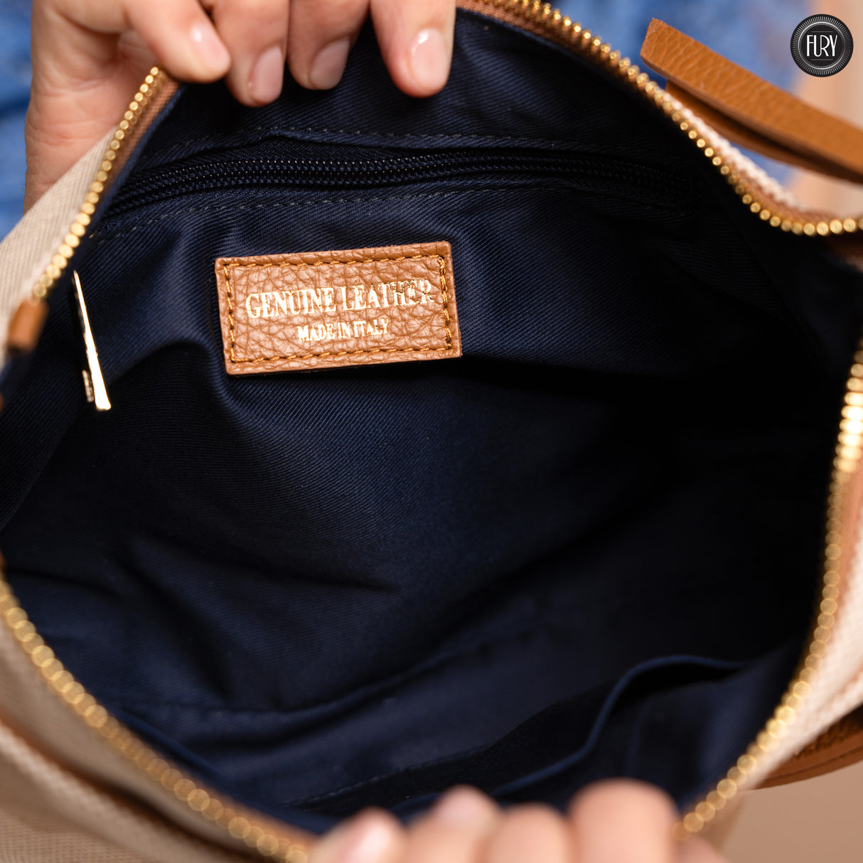 Borsetta Grace in pelle e canvas