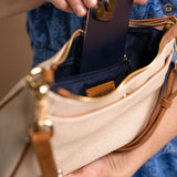 Borsetta Grace in pelle e canvas