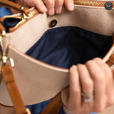 Borsetta Grace in pelle e canvas