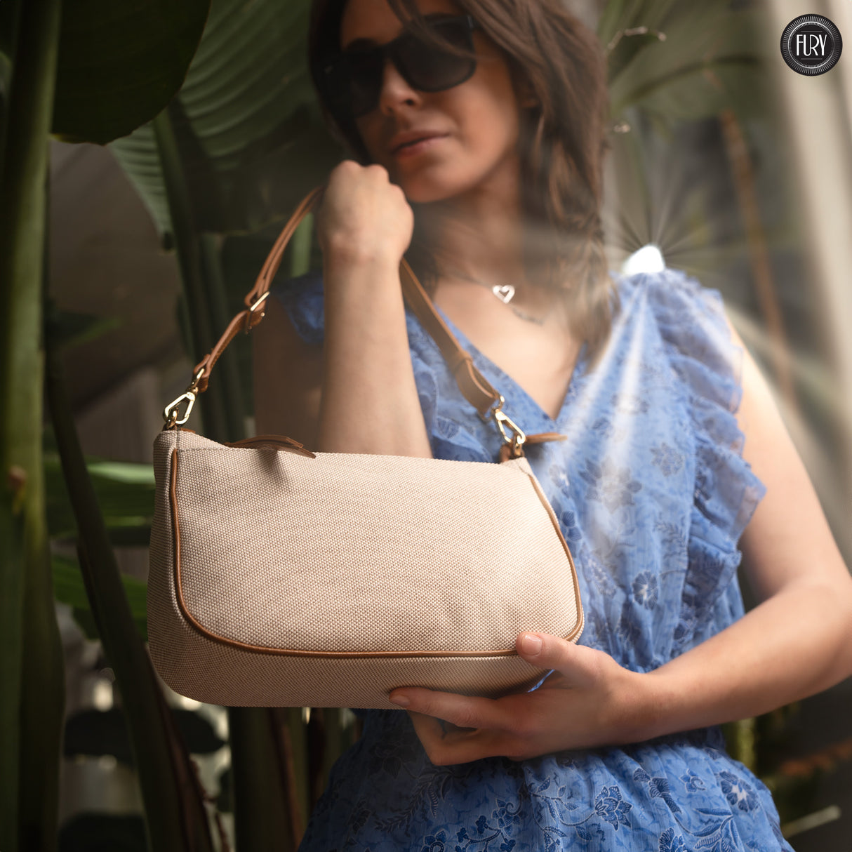 Borsetta Grace in pelle e canvas