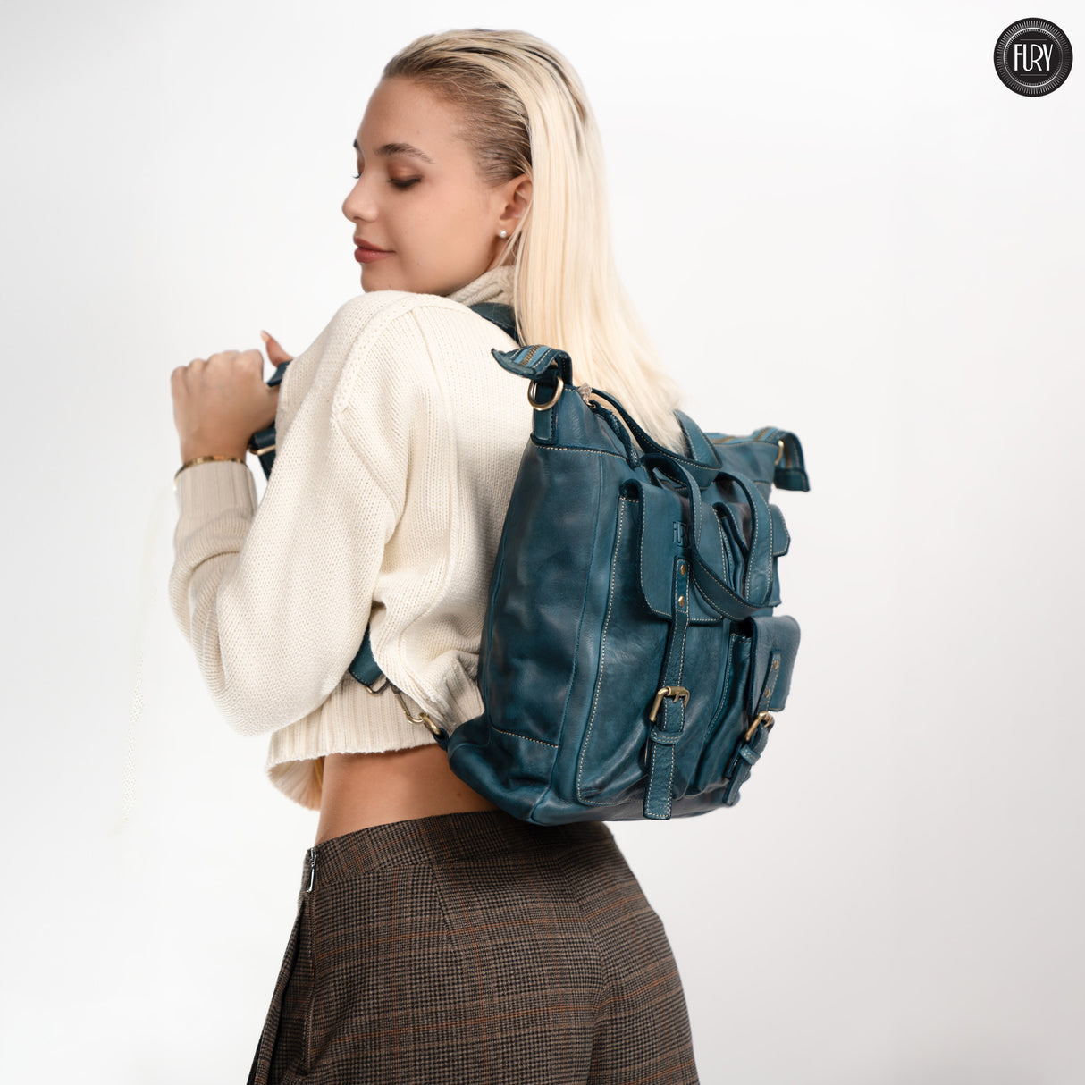 Lucca backpack in leather