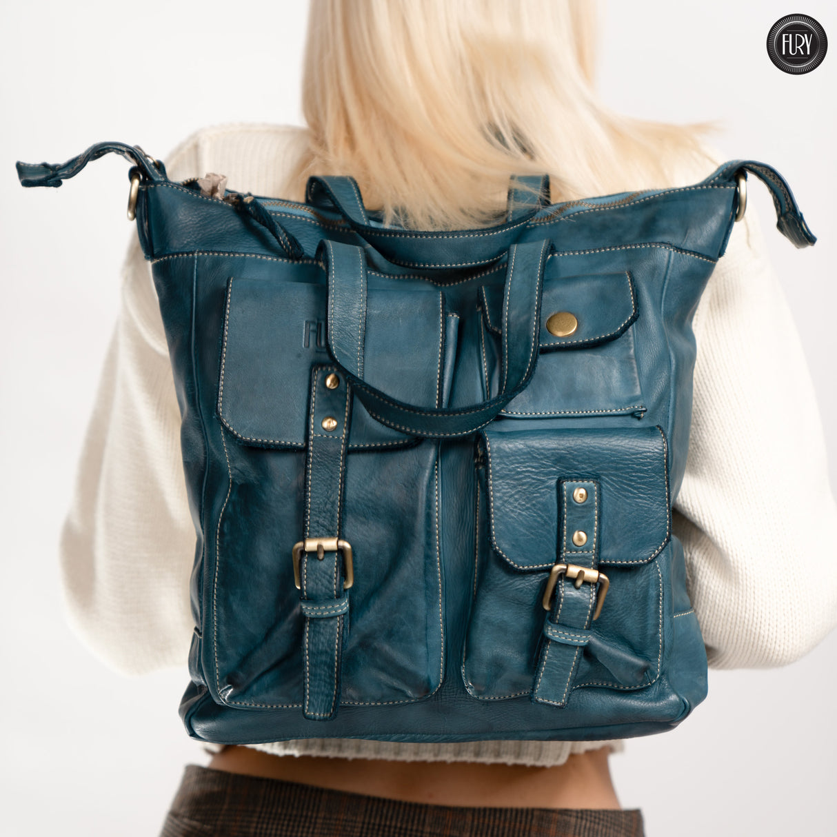 Lucca backpack in leather