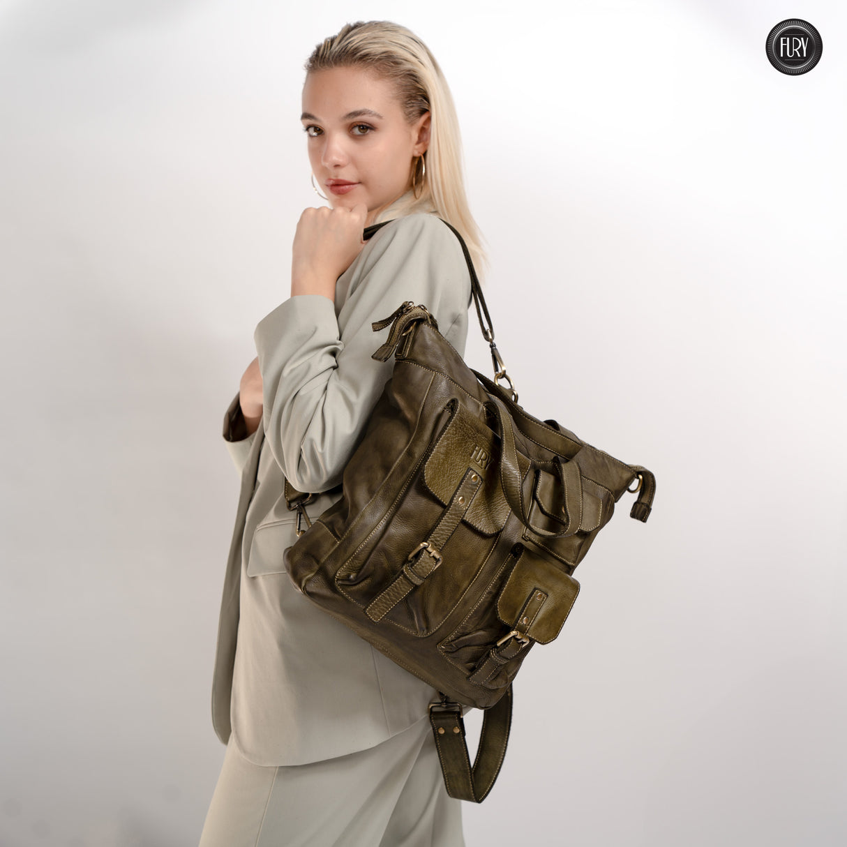 Lucca backpack in leather