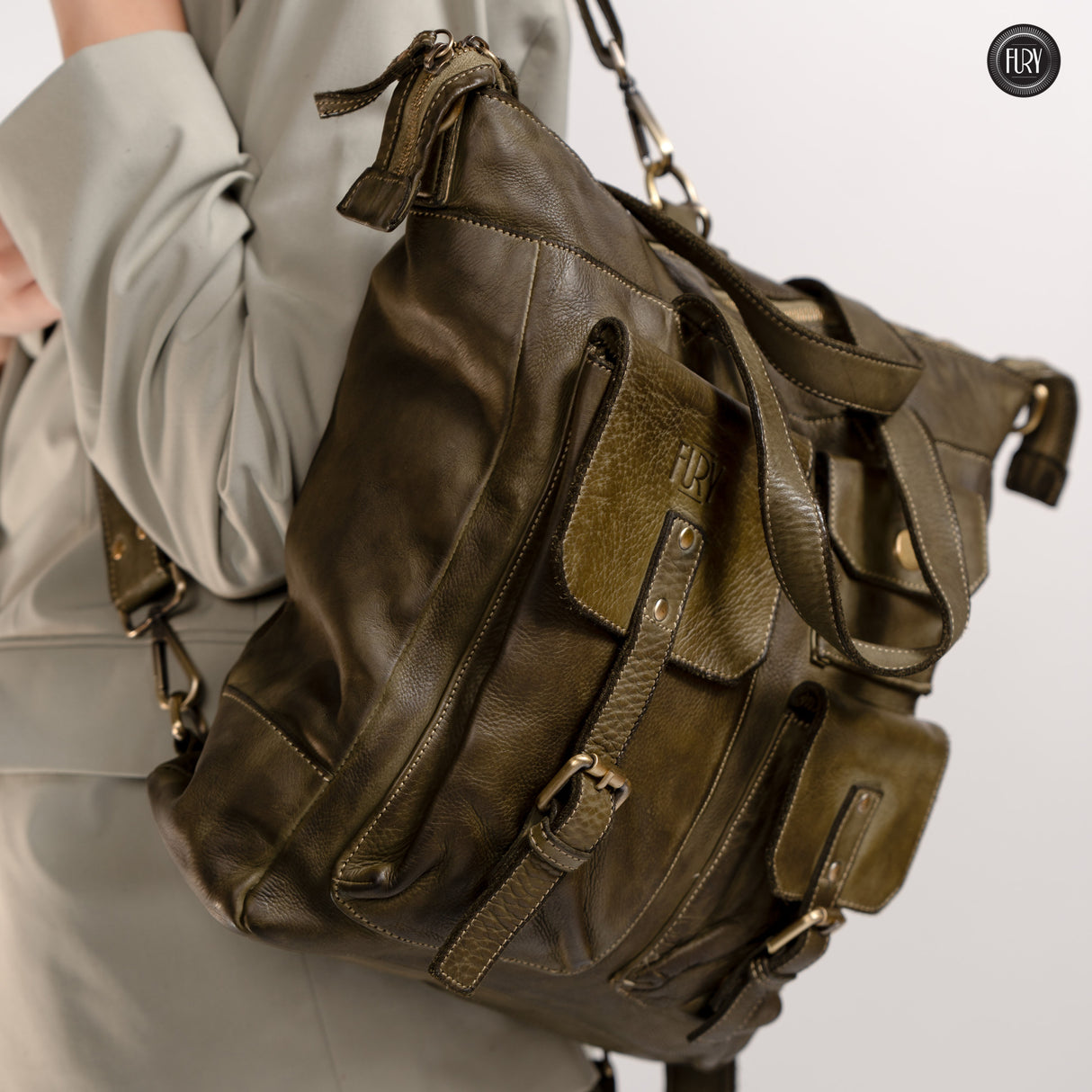 Lucca backpack in leather