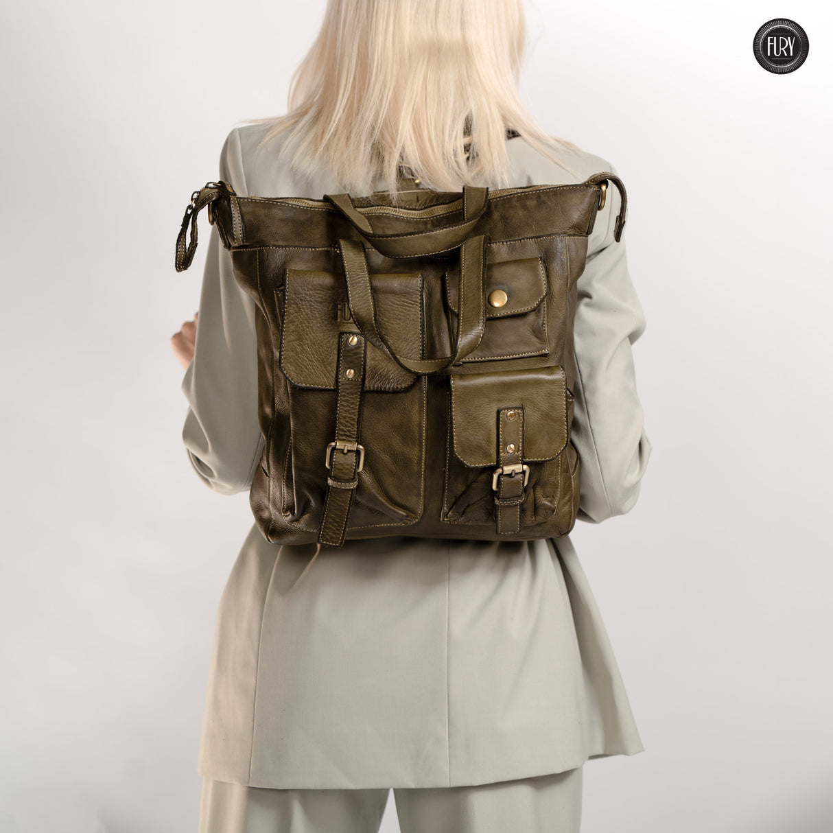 Lucca backpack in leather