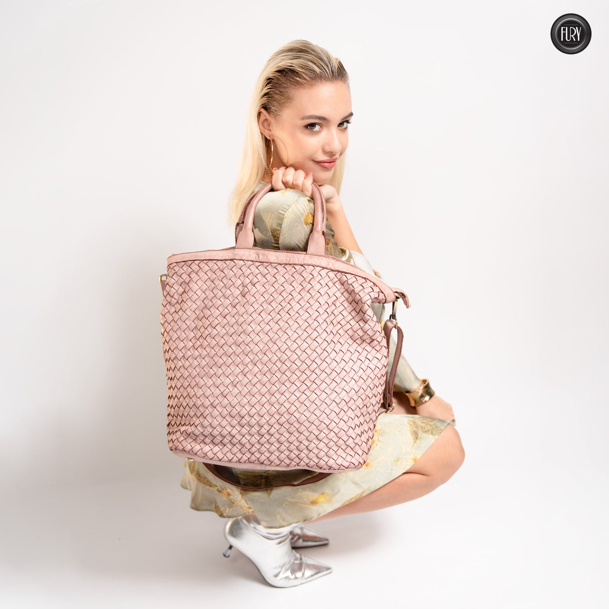 Virginia maxi bag in woven leather