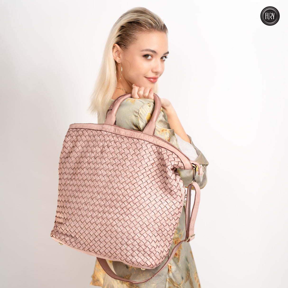 Virginia maxi bag in woven leather