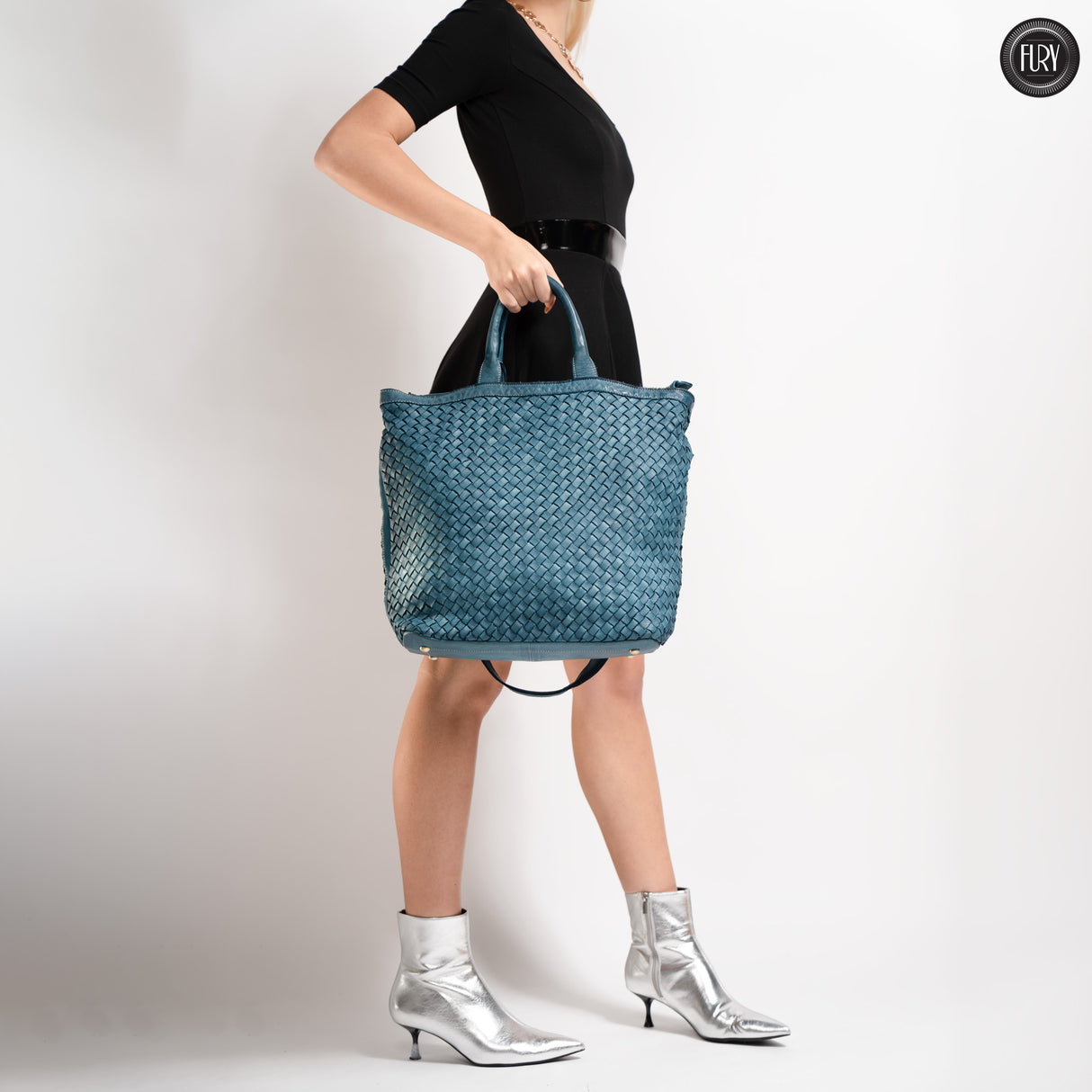 Virginia maxi bag in woven leather