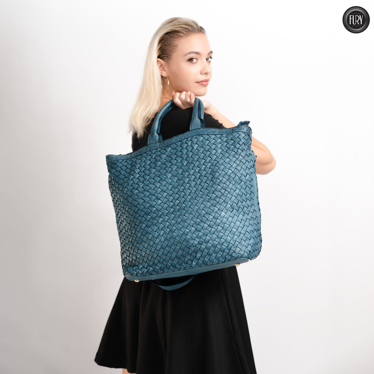 Virginia maxi bag in woven leather