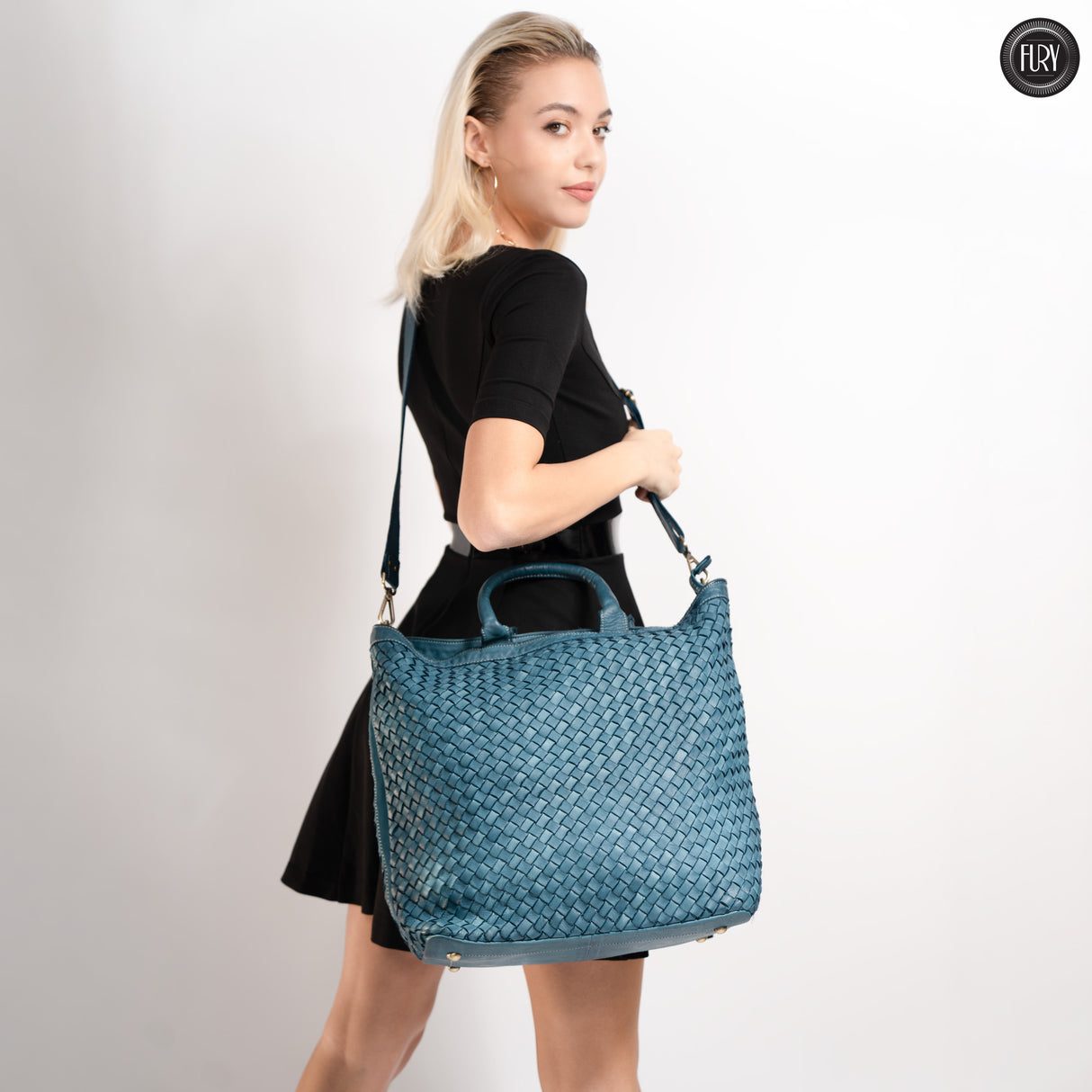 Virginia maxi bag in woven leather