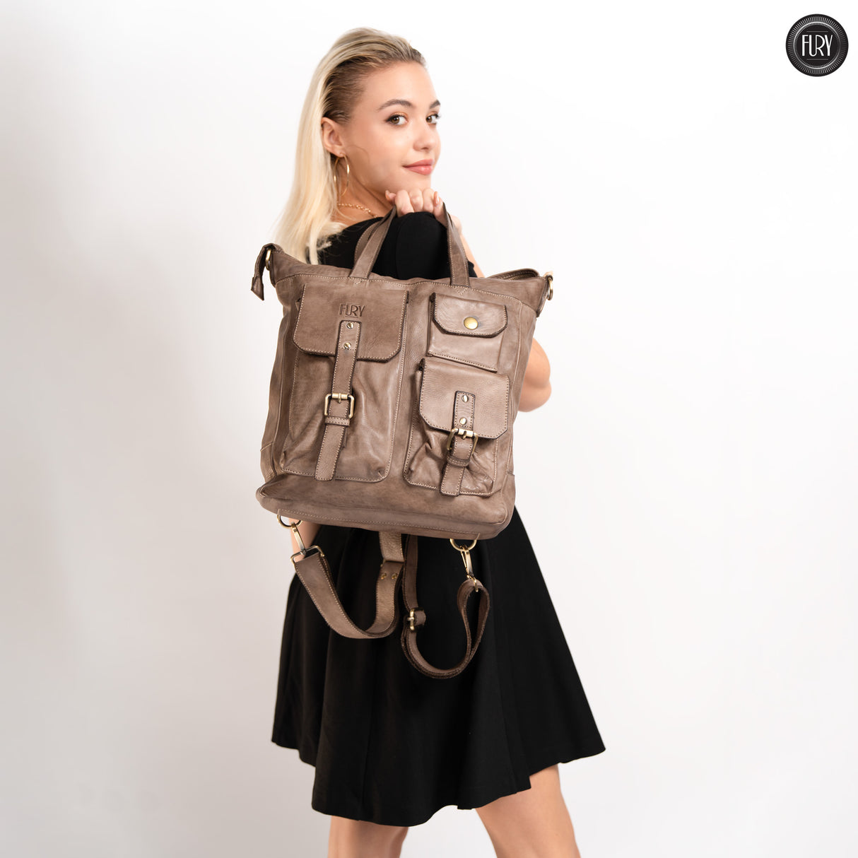 Lucca backpack in leather