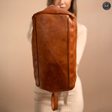 V top case in leather