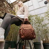 Zainetto a borsa Volterra in pelle intrecciata