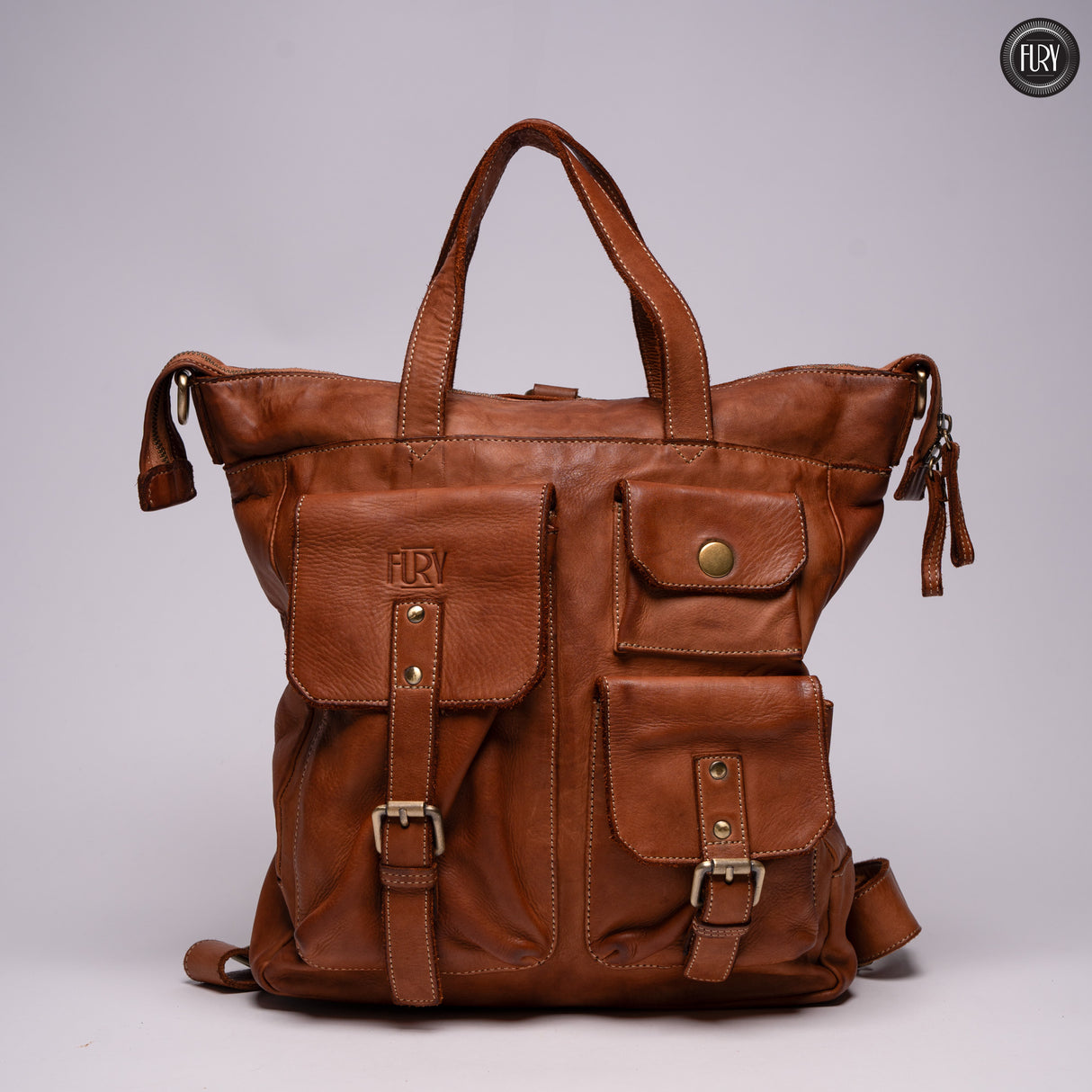 Lucca backpack in leather