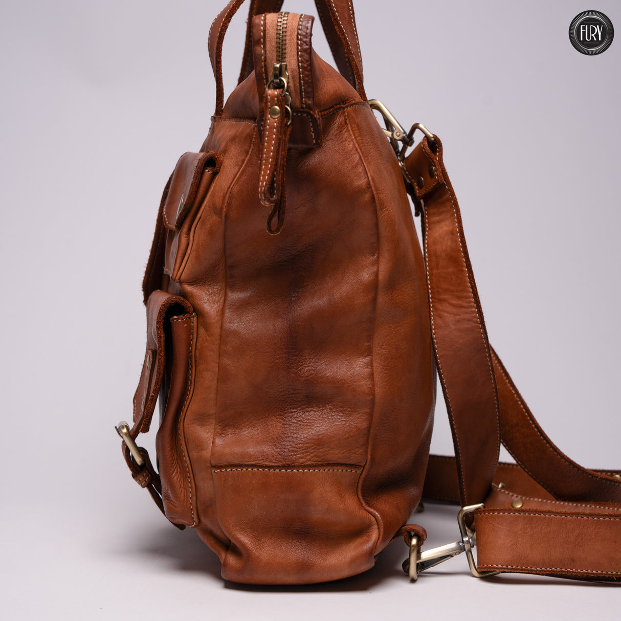 Lucca backpack in leather