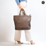 Virginia maxi bag in woven leather