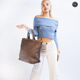 Virginia maxi bag in woven leather