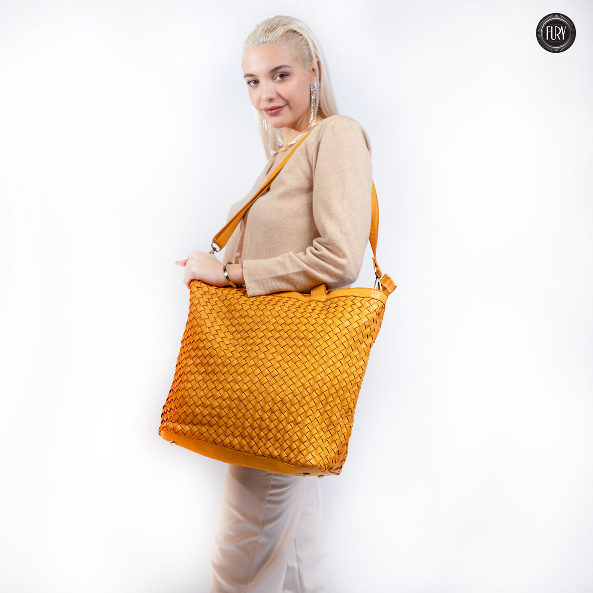 Virginia maxi bag in woven leather