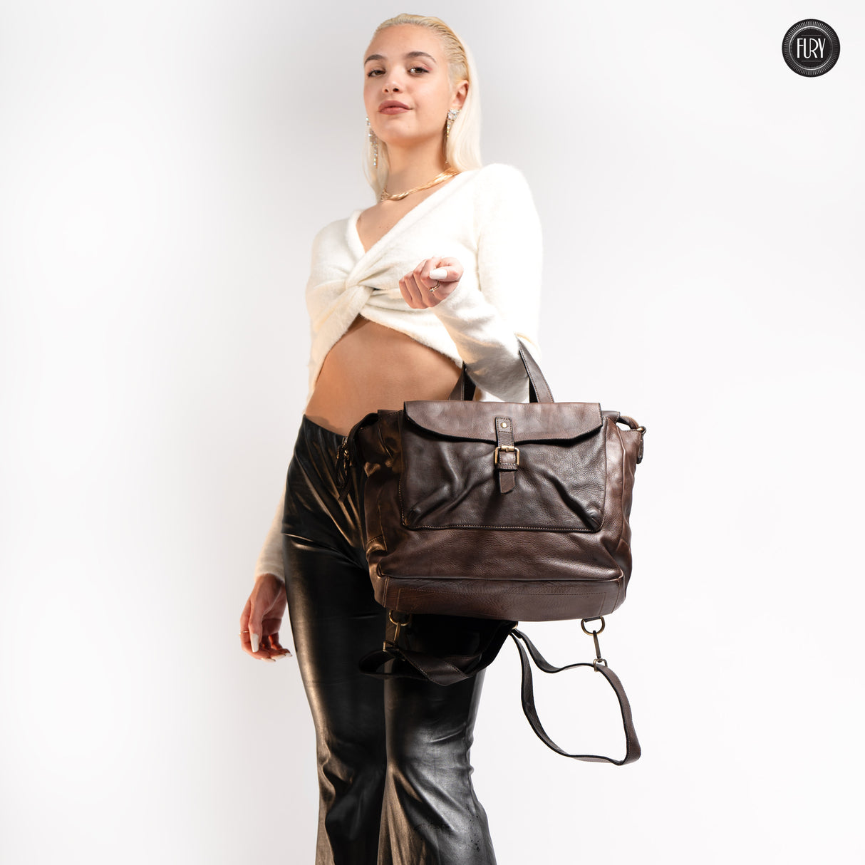 Jodie backpack in leather