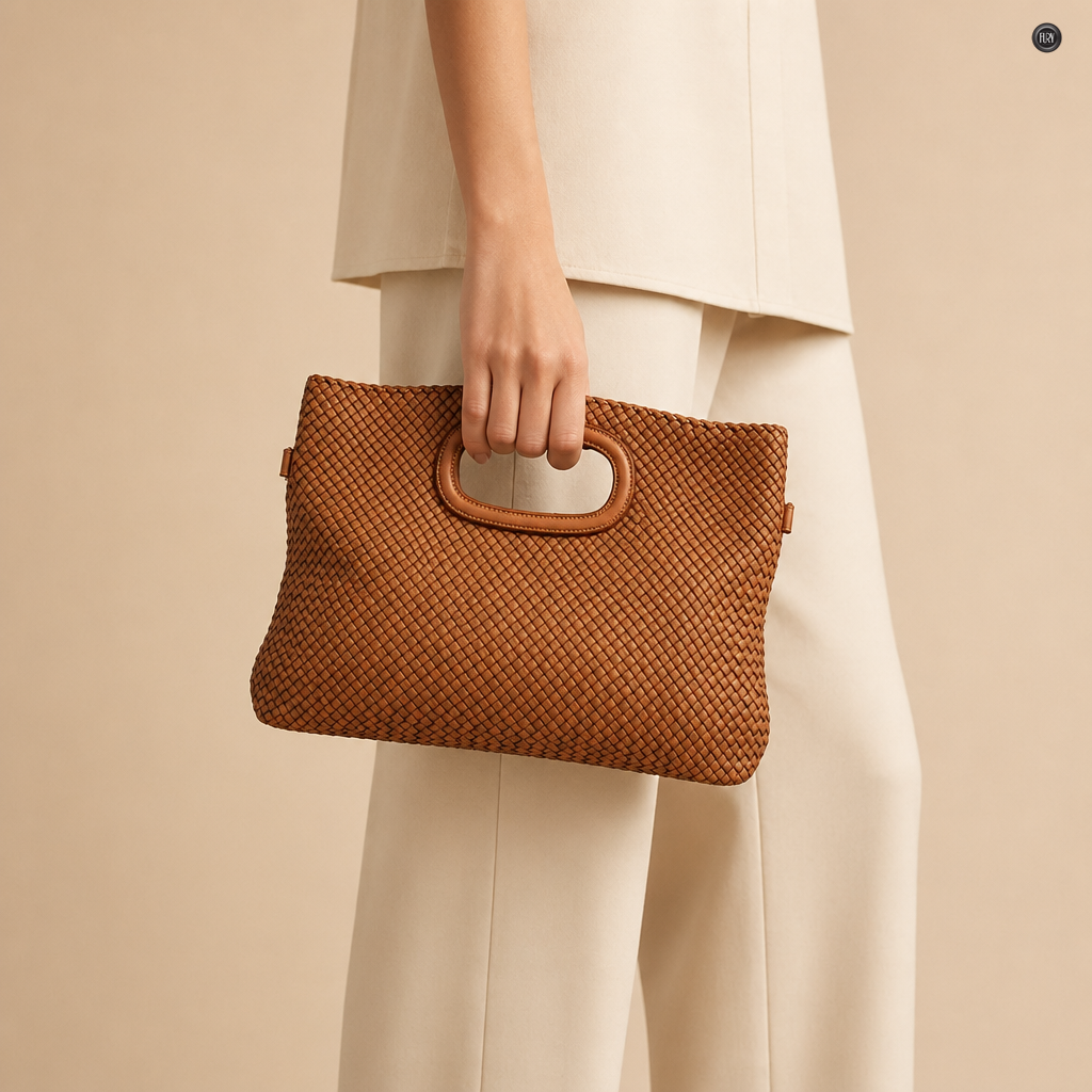 Borsa Artemisia in pelle intrecciata