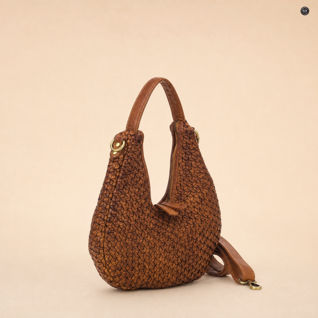 Borsa Amalia in pelle intrecciata