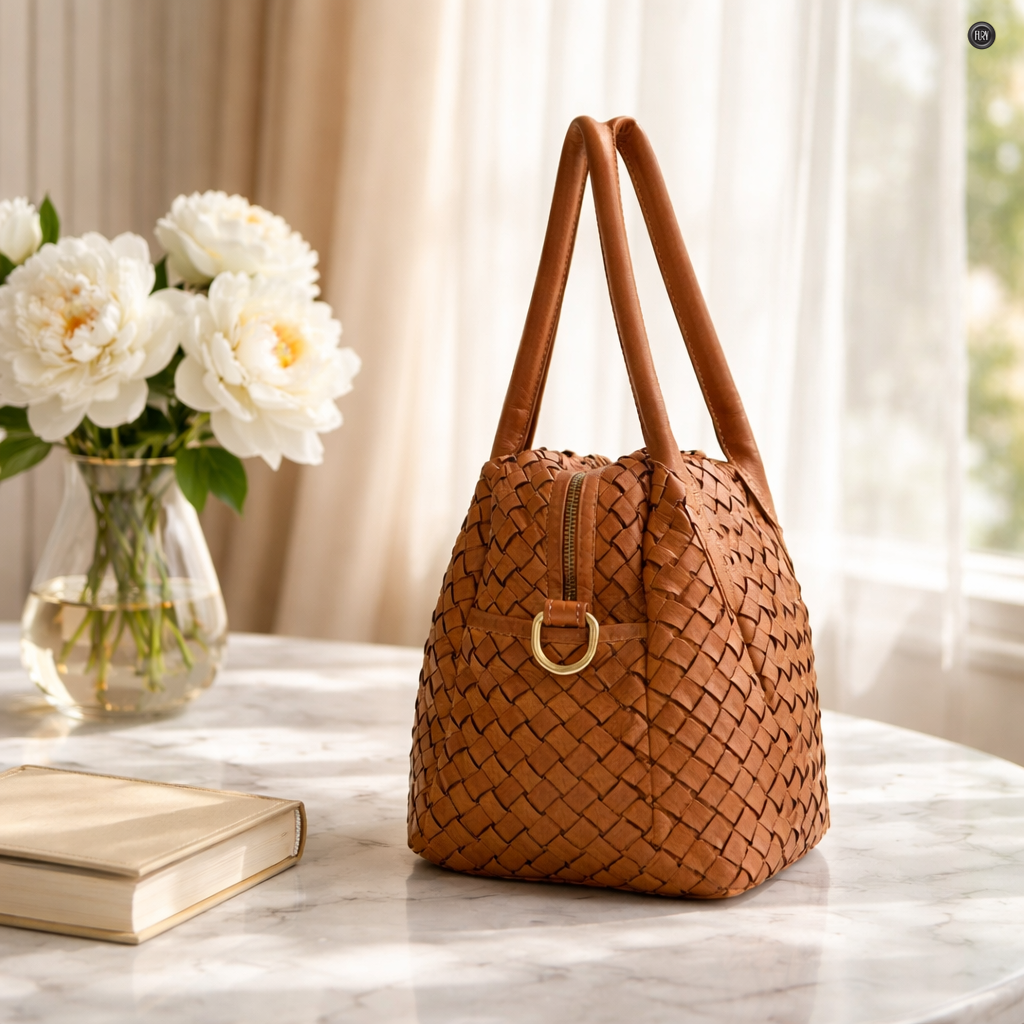 Borsa Lea in pelle intrecciata