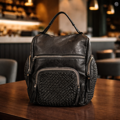 Zainetto Volterra reversibile in pelle intrecciata