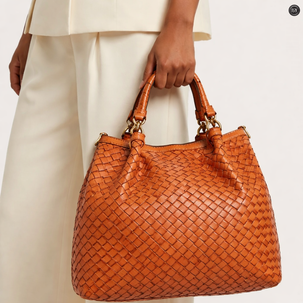 Borsa Caterina Lume in pelle intrecciata