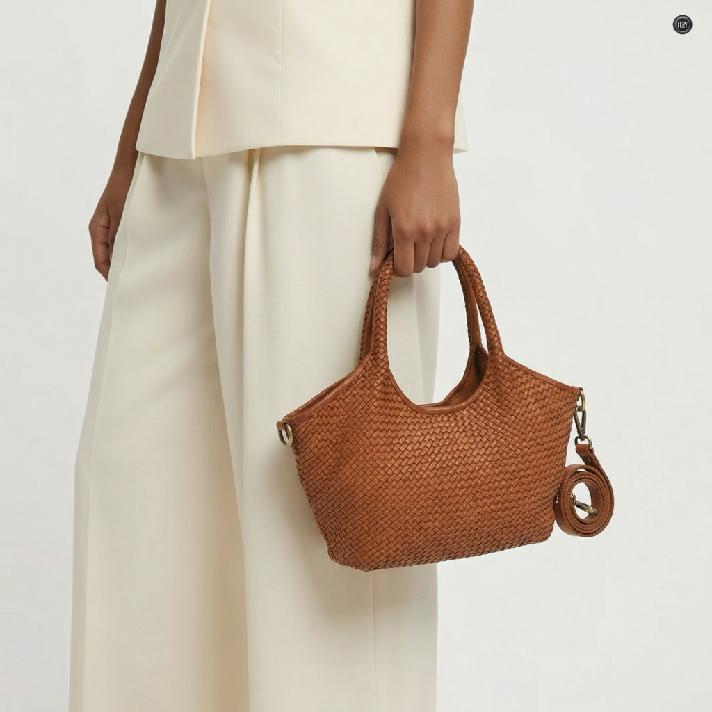 Borsa Nola in pelle intrecciata