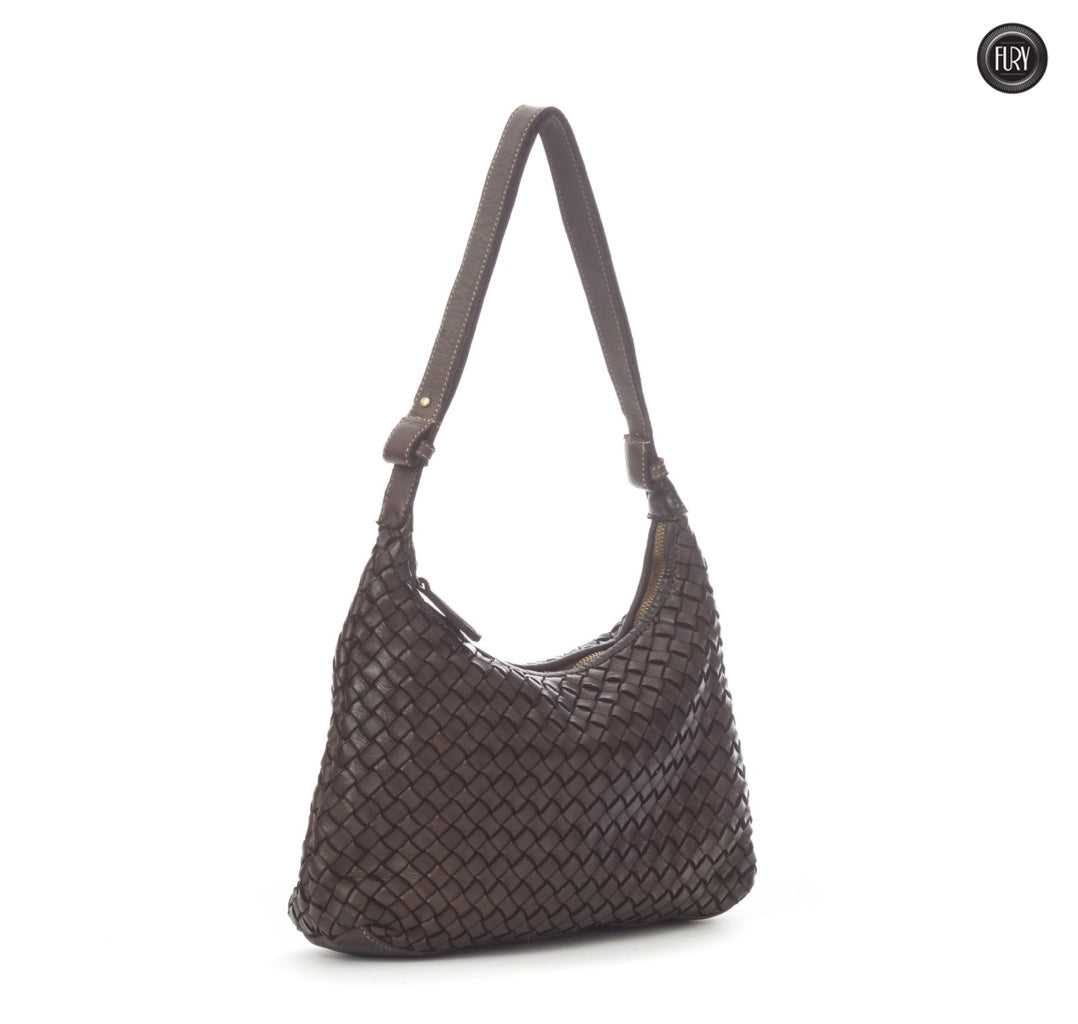 Borsa Laura in pelle intrecciata