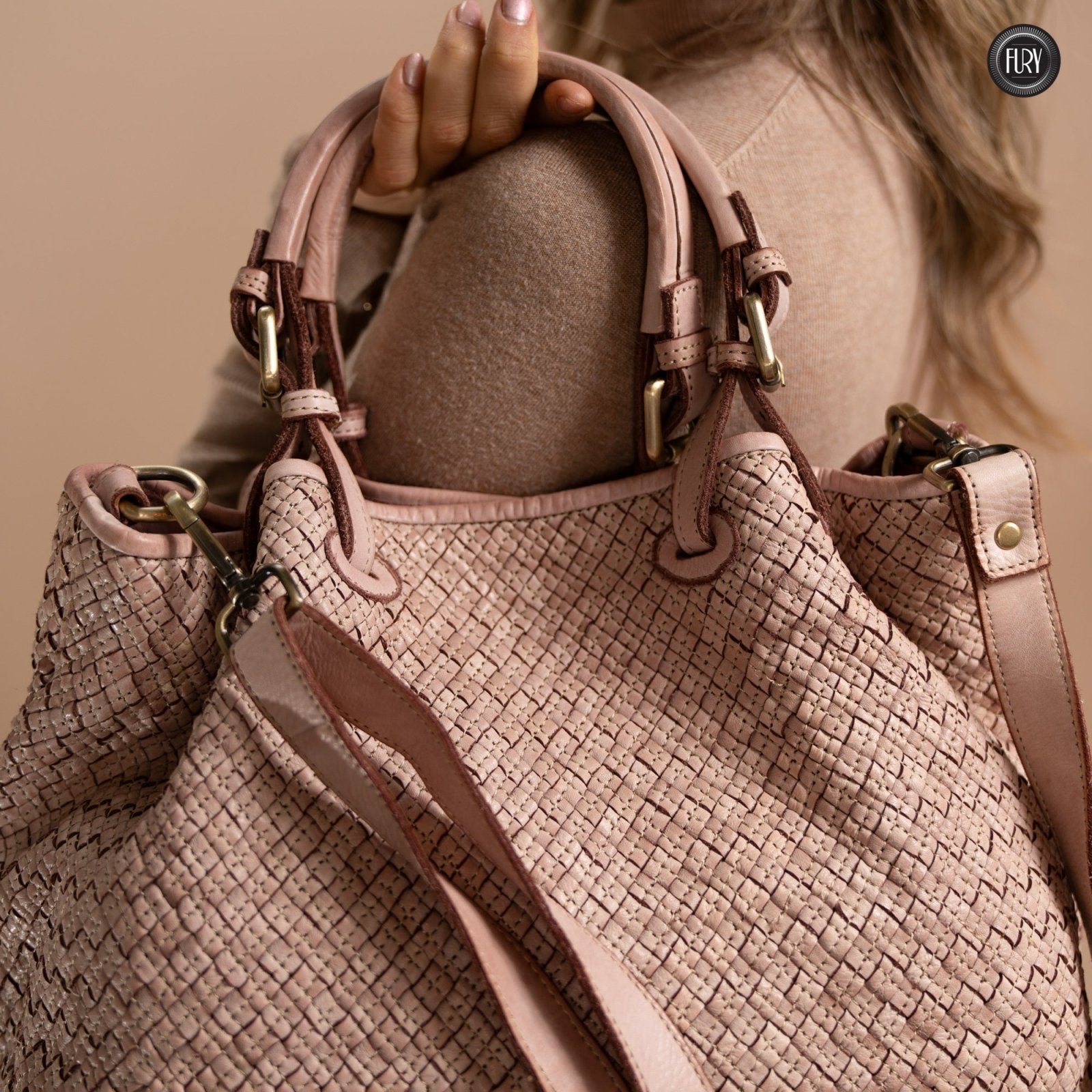 Borsa Agata in pelle intrecciata - Fury