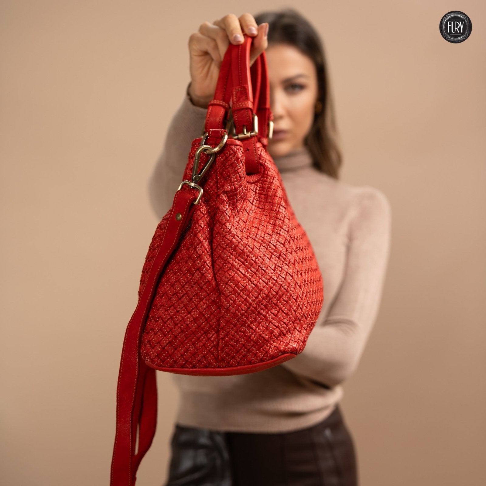 Borsa Agata in pelle intrecciata - Fury