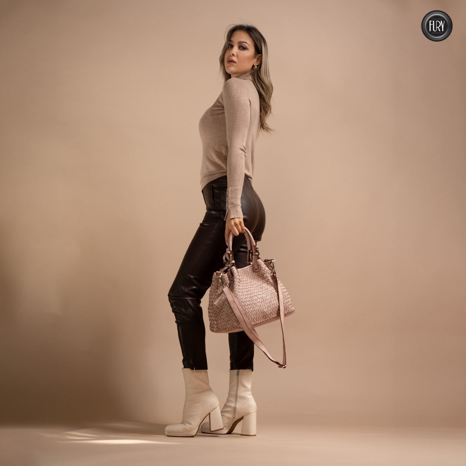 Borsa Agata in pelle intrecciata - Fury