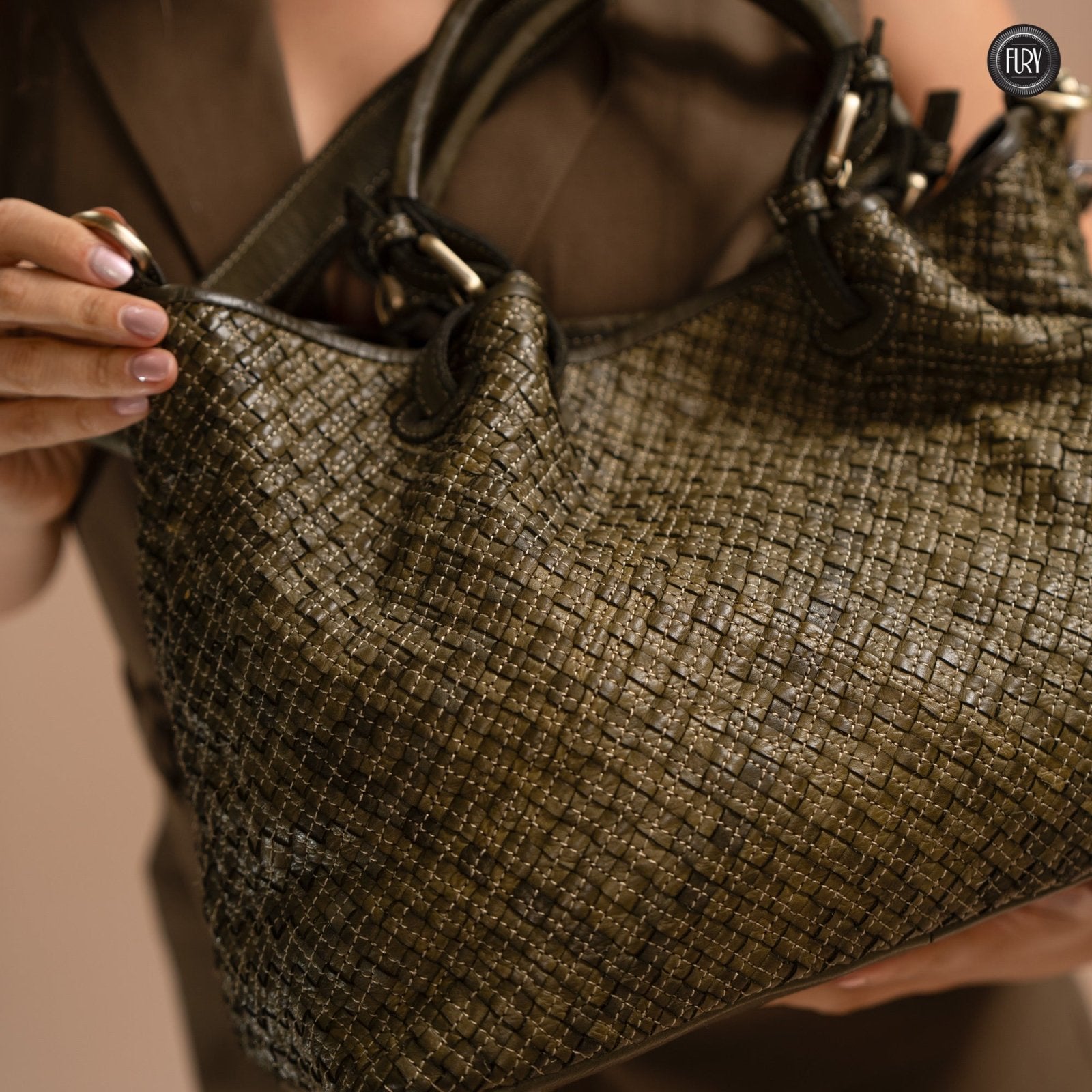 Borsa Agata in pelle intrecciata - Fury
