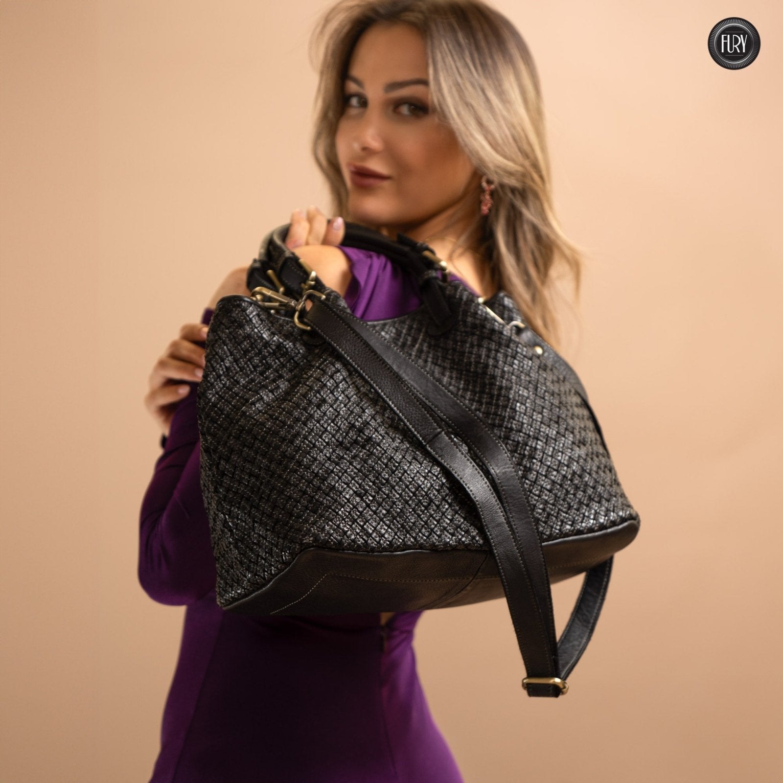 Borsa Agata in pelle intrecciata - Fury
