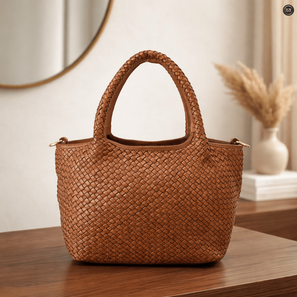 Borsa Alba Maxi in pelle intrecciata - Fury