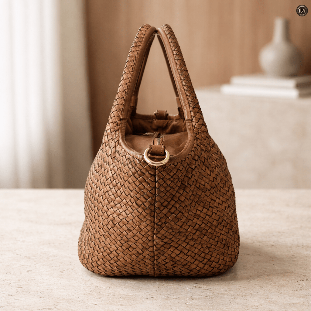 Borsa Alba Maxi in pelle intrecciata - Fury