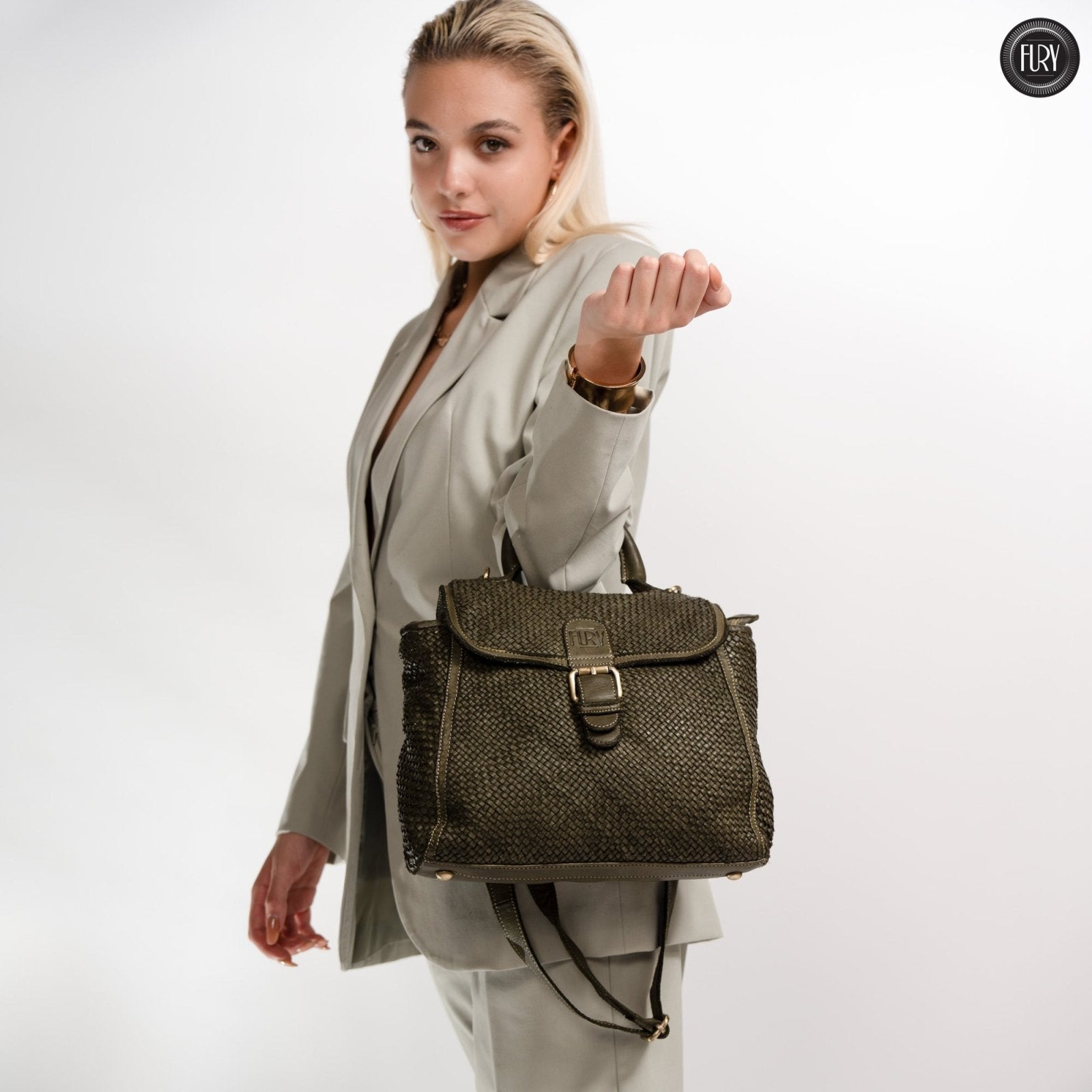 Borsa Camilla in pelle intrecciata - Fury