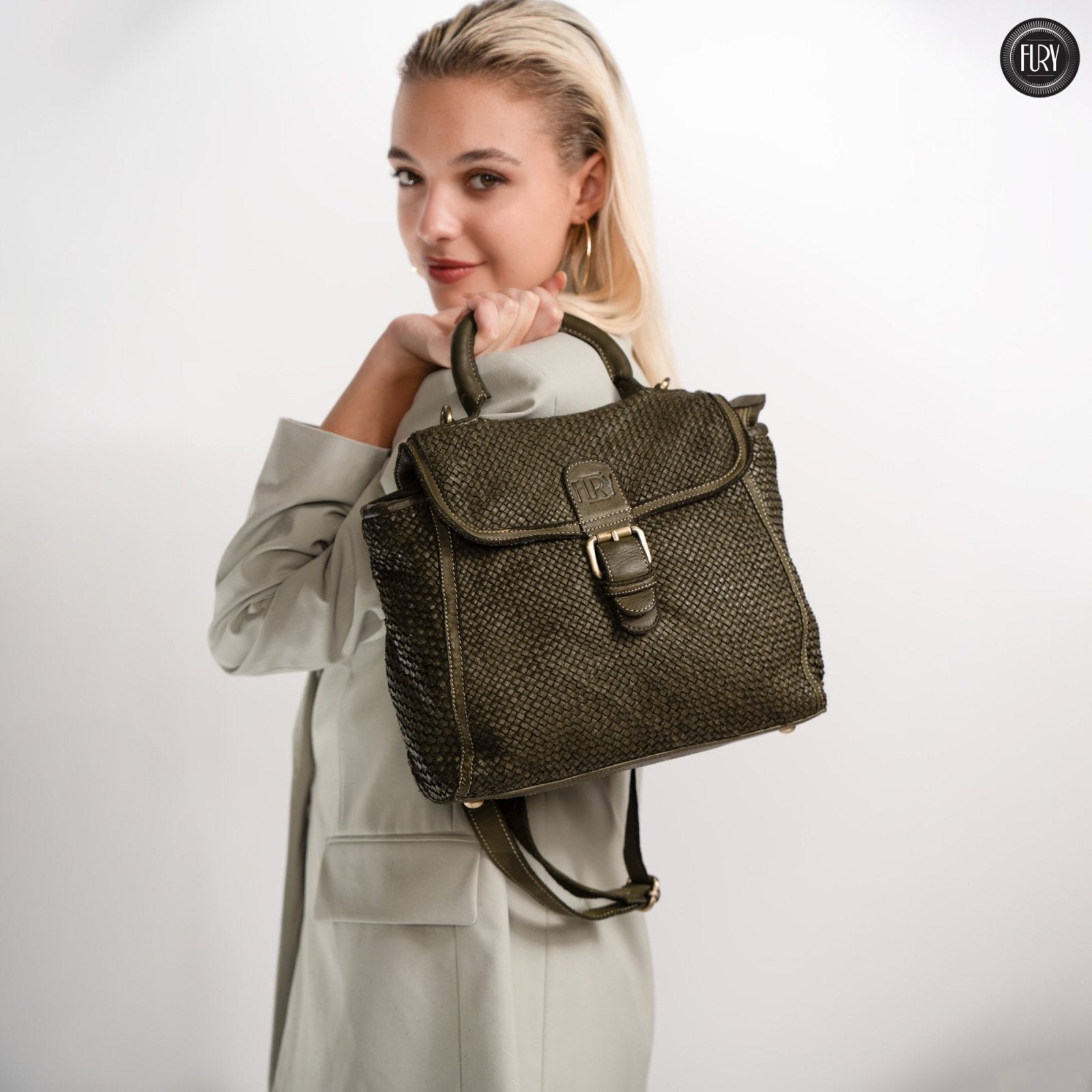 Borsa Camilla in pelle intrecciata - Fury