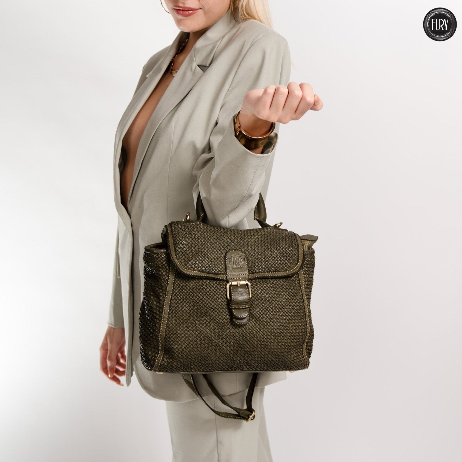 Borsa Camilla in pelle intrecciata - Fury