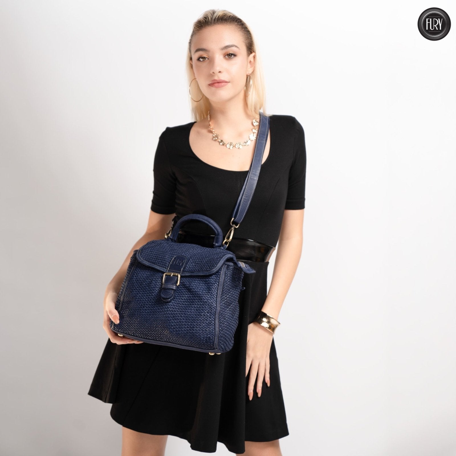 Borsa Camilla in pelle intrecciata - Fury