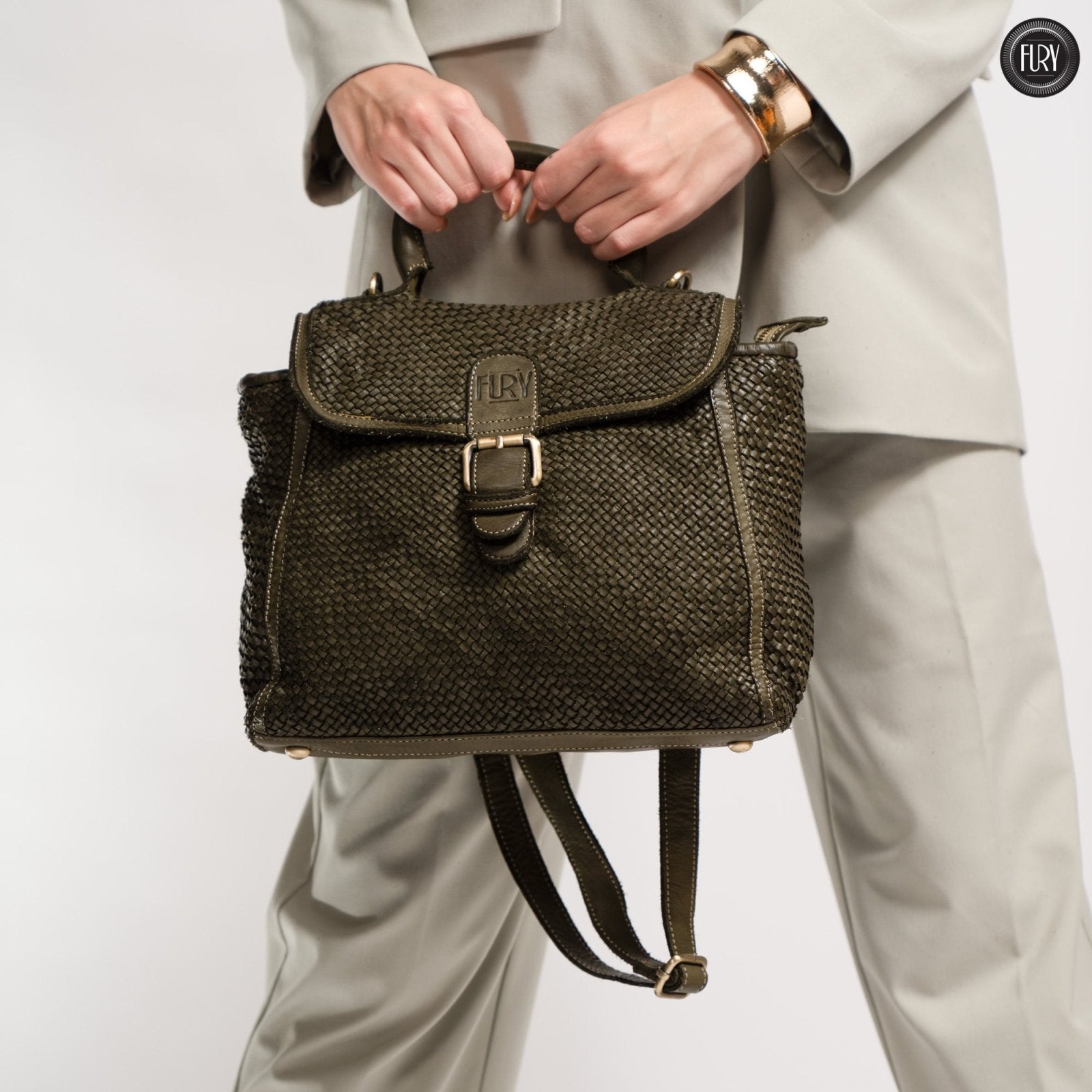 Borsa Camilla in pelle intrecciata - Fury