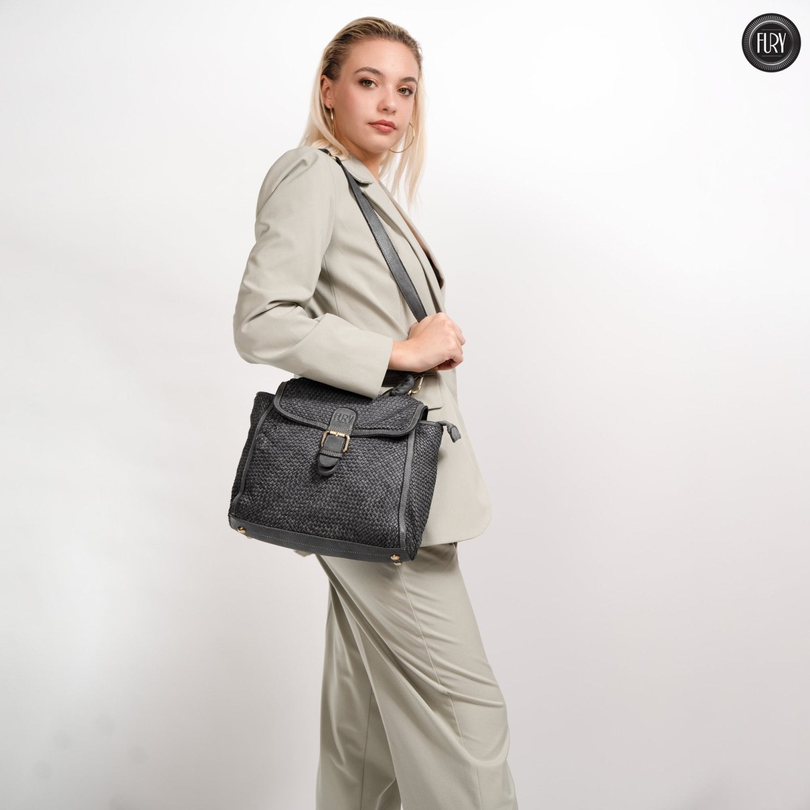 Borsa Camilla in pelle intrecciata - Fury