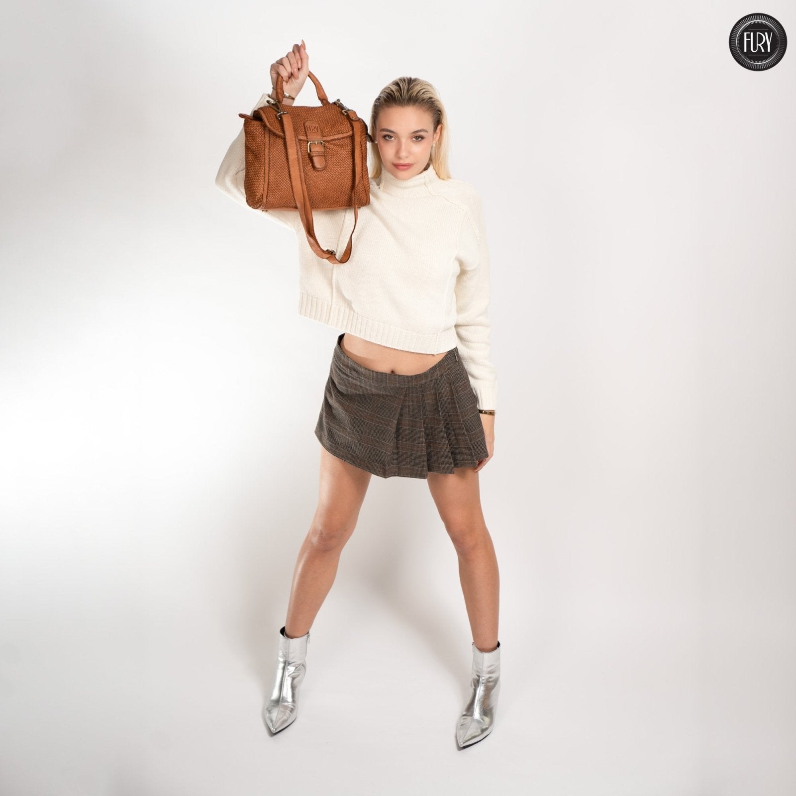 Borsa Camilla in pelle intrecciata - Fury