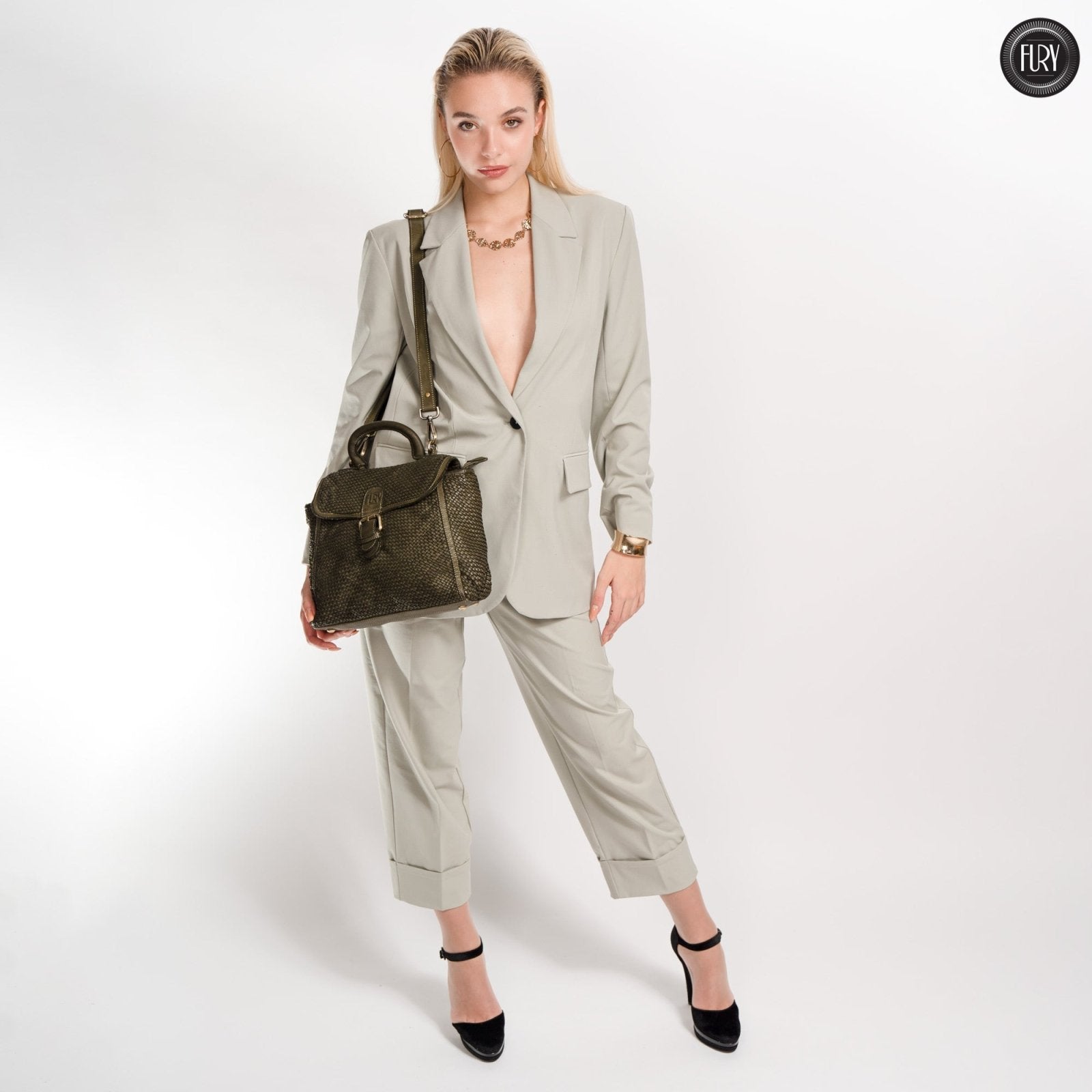 Borsa Camilla in pelle intrecciata - Fury