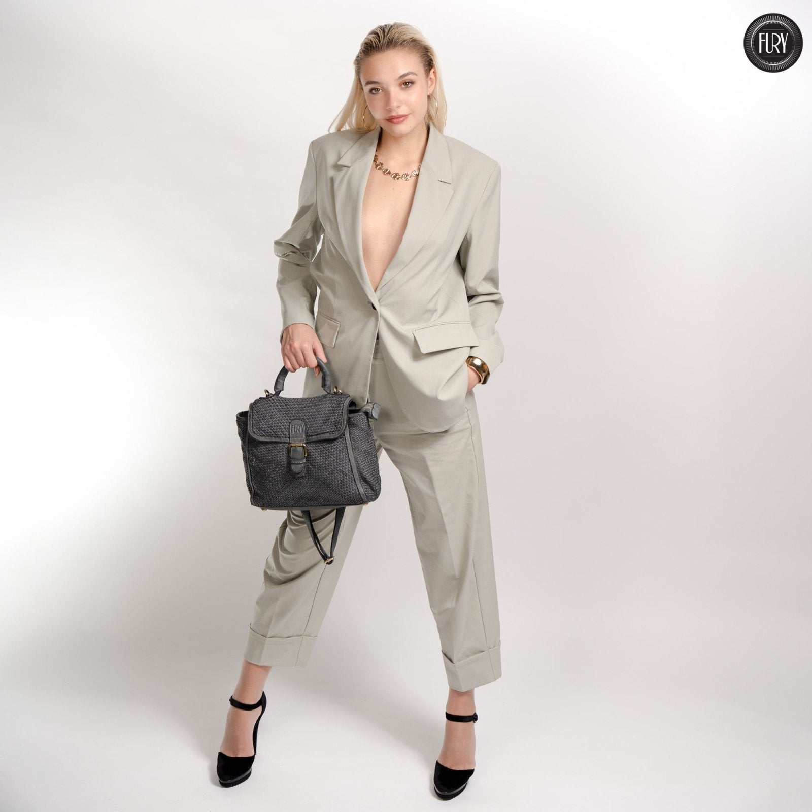 Borsa Camilla in pelle intrecciata - Fury