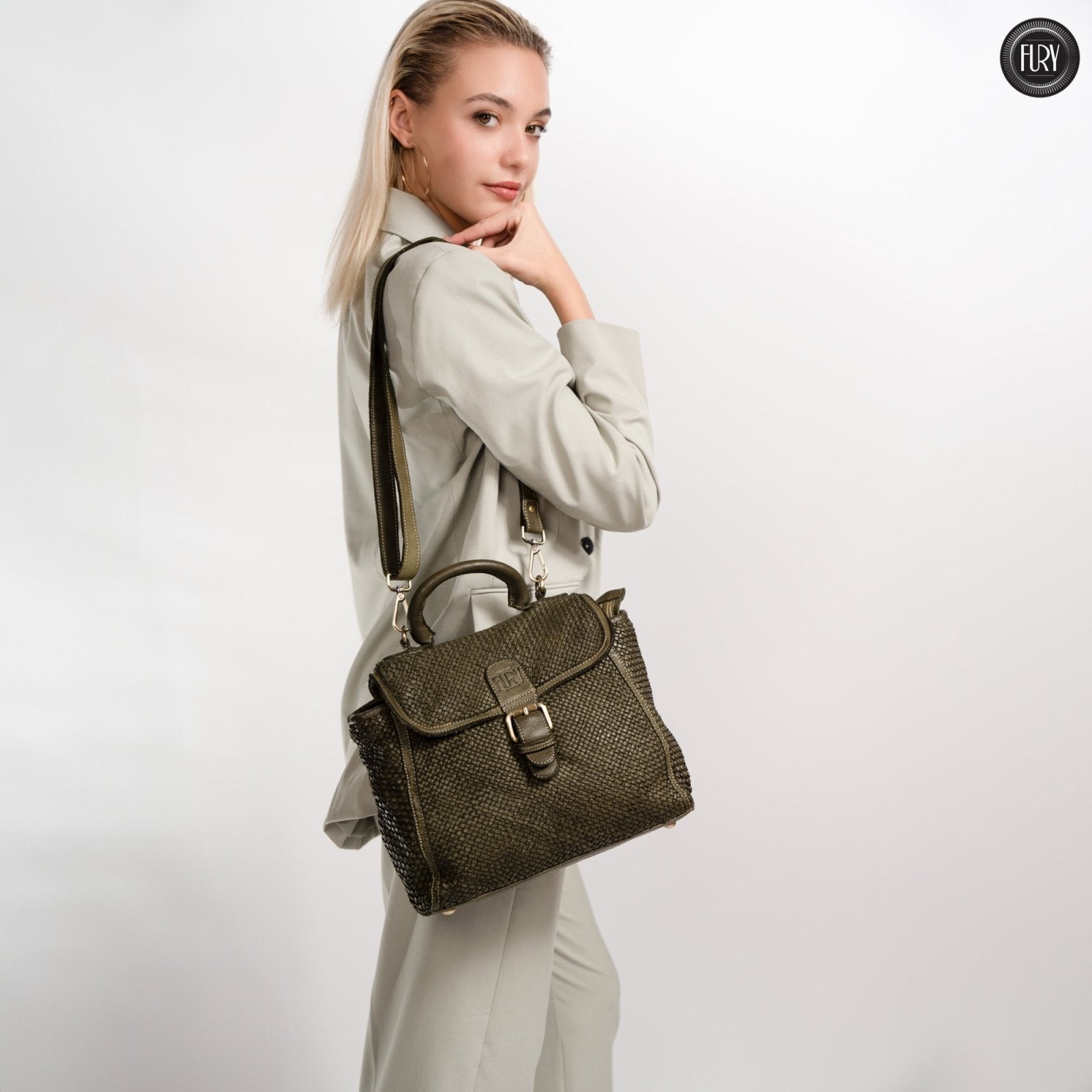 Borsa Camilla in pelle intrecciata - Fury