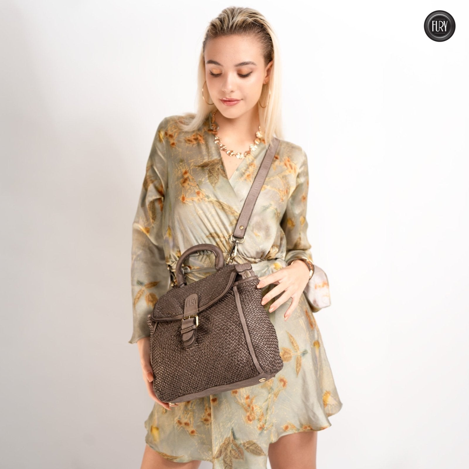 Borsa Camilla in pelle intrecciata - Fury